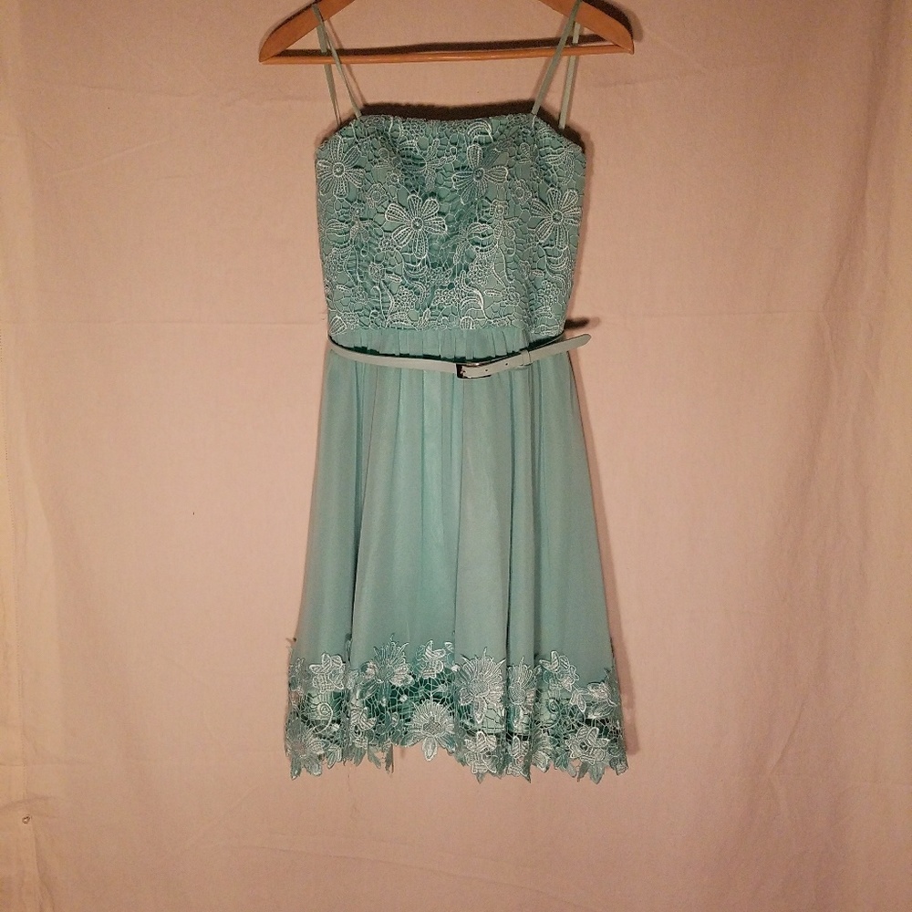 Teal Strapless Dress